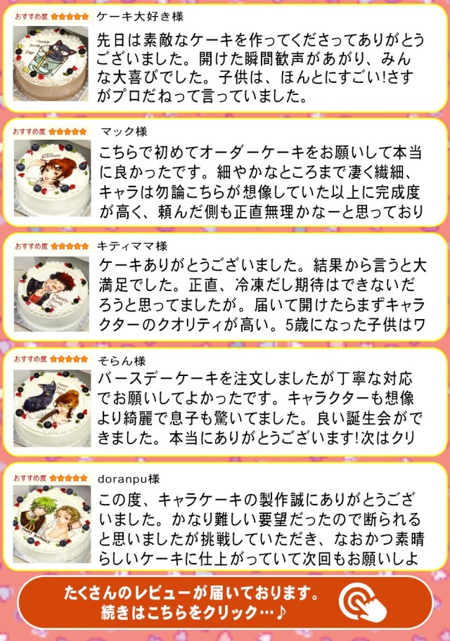 キャラケーキレビュー